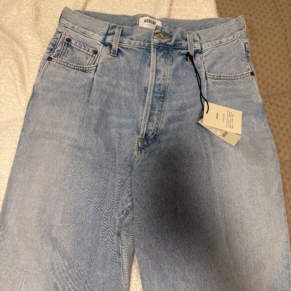NWT Agolde Fold Waistband Ankle Wide Leg Jeans - Picture 3 of 7